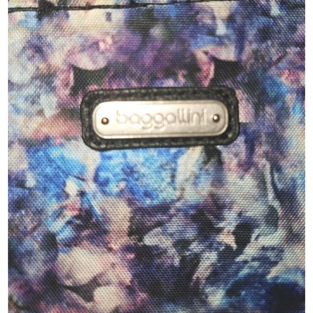 EUC! Baggallini Go Bagg Onyx Floral Black Gray with RFID 10x11x2 - Picture 8 of 9